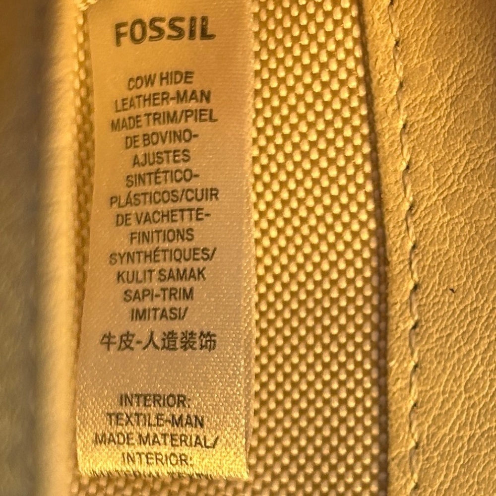 Fossil wallet Blue Cowhide Leather Zip Around Wristlet Gold Moon RFID - Picture 15 of 16